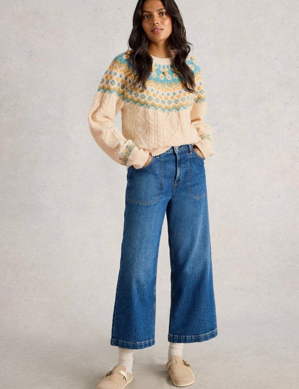 IVORY MULTI IZZY FAIRISLE JUMPER