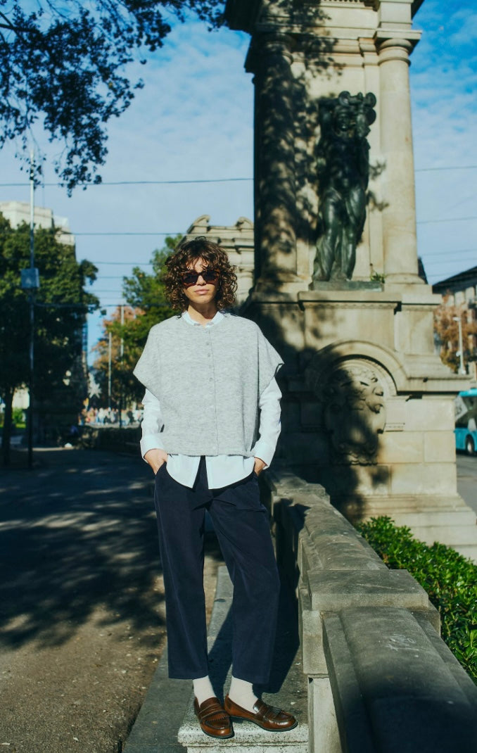 LIGHT GREY MELANGE SANNY CARDIGAN