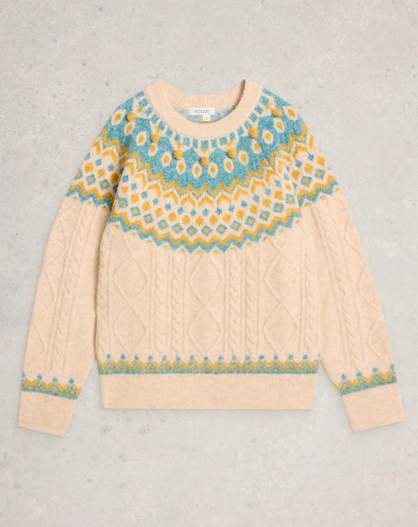 IVORY MULTI IZZY FAIRISLE JUMPER