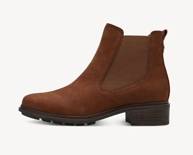 MAROON TAN LEATHER CHELSEA BOOT