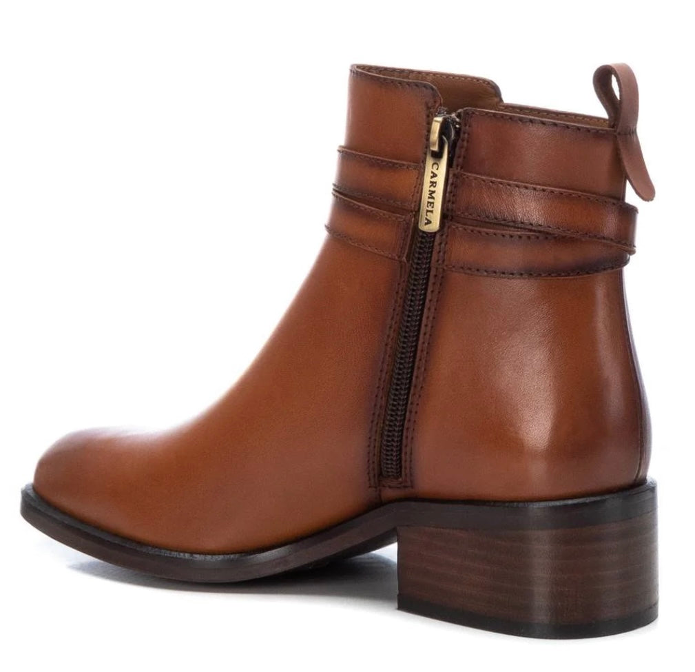 160951 CAMEL LEATHER LADIES ANKLE BOOTS
