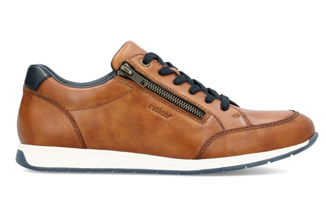 GENTS BROWN ZIP DETAIL TRAINER SHOE