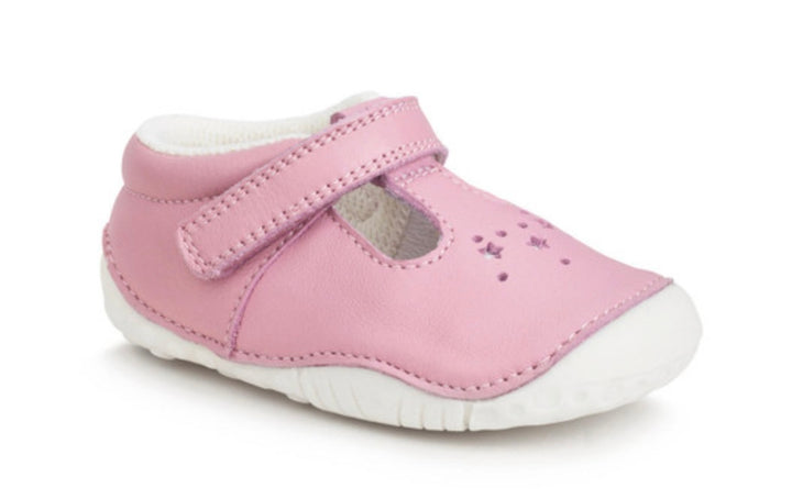 PALE PINK LEATHER TUMBLE SHOE