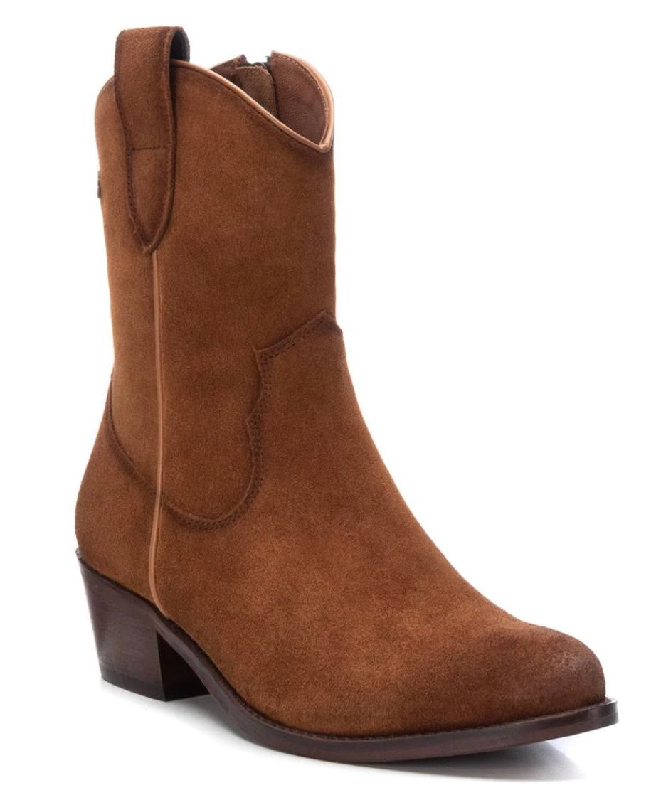 161022 CAMEL SUEDE LADIES ANKLE BOOTS