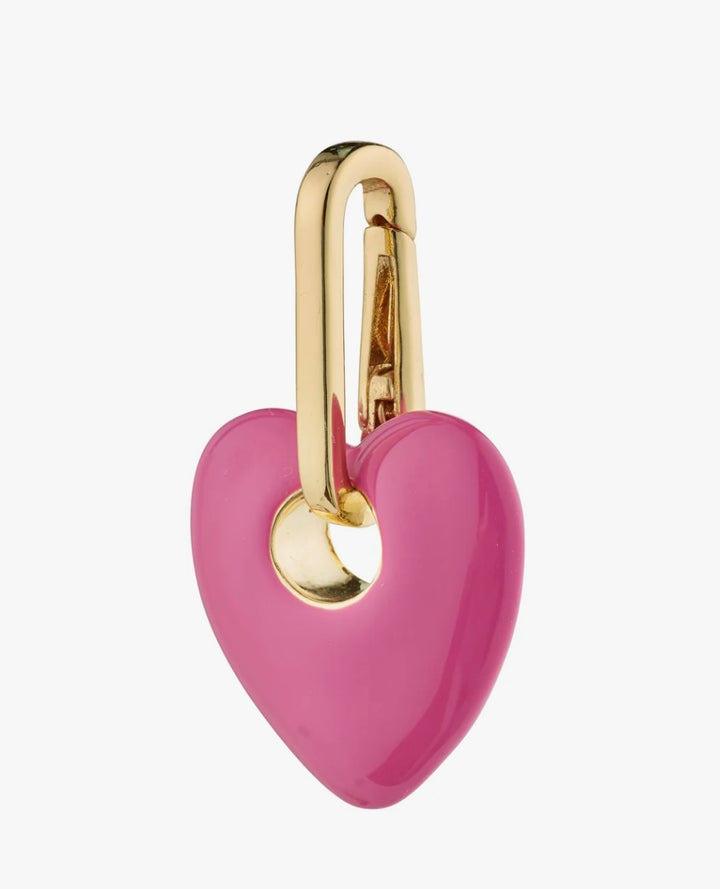 CHARM PINK & GOLD PLATED RECYCLED HEART PENDANT