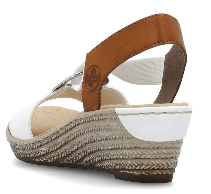 WHITE ELASTICATED WEDGE SANDAL