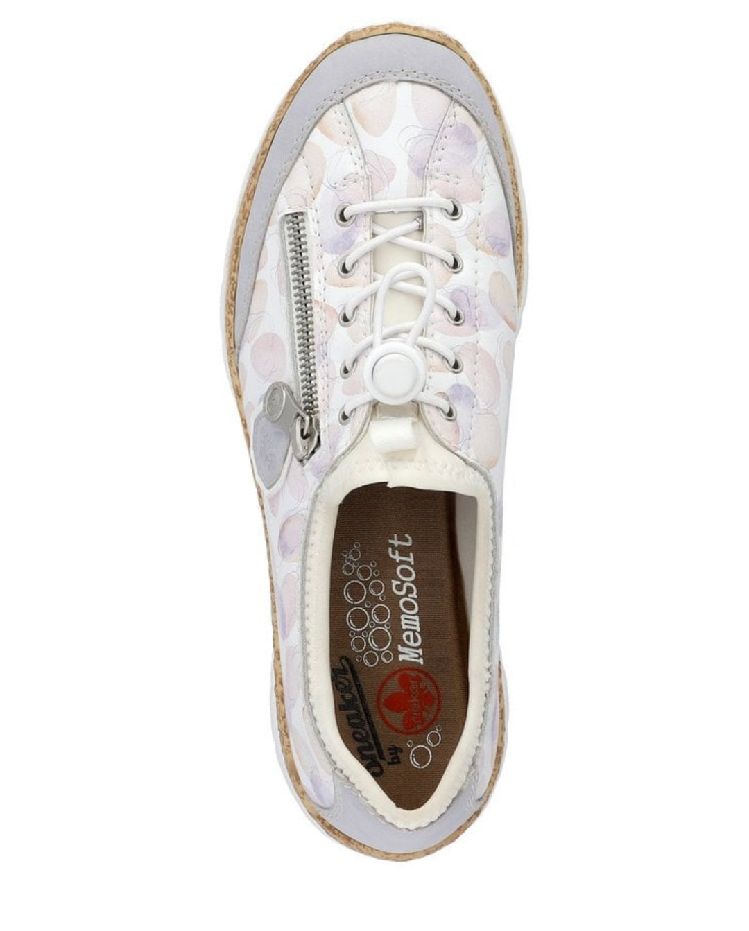 WHITE & LILAC ELASTICATED SLIP ON SHOE