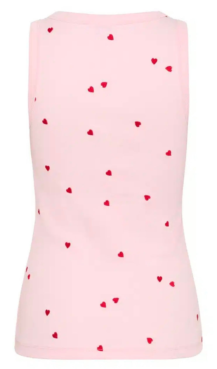 ZISTE TANK TOP TENDER TOUCH RED HEARTS