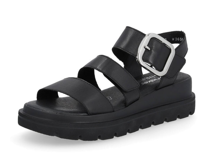 BLACK CHUNKY BLACK VELCRO SANDAL