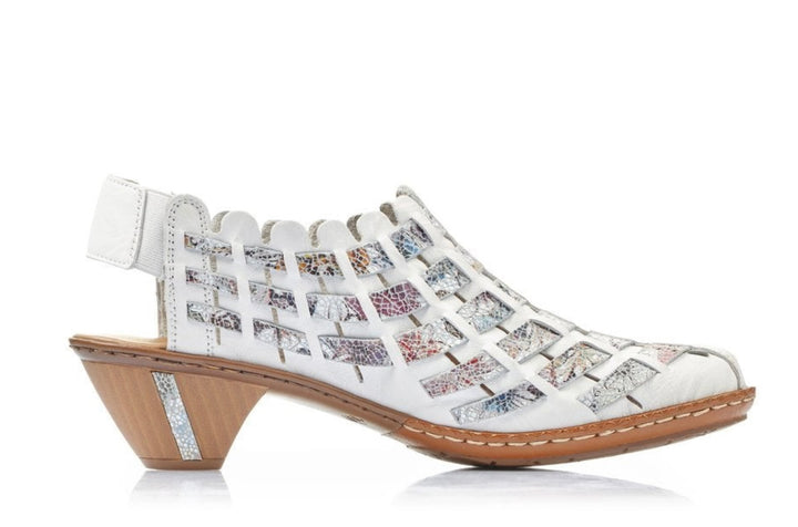 WHITE ELASTICATED WOVEN SHOE