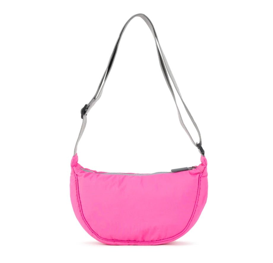 HOT PINK FARRINGDON TASLON SLOUCHY CROSSBODY BAG