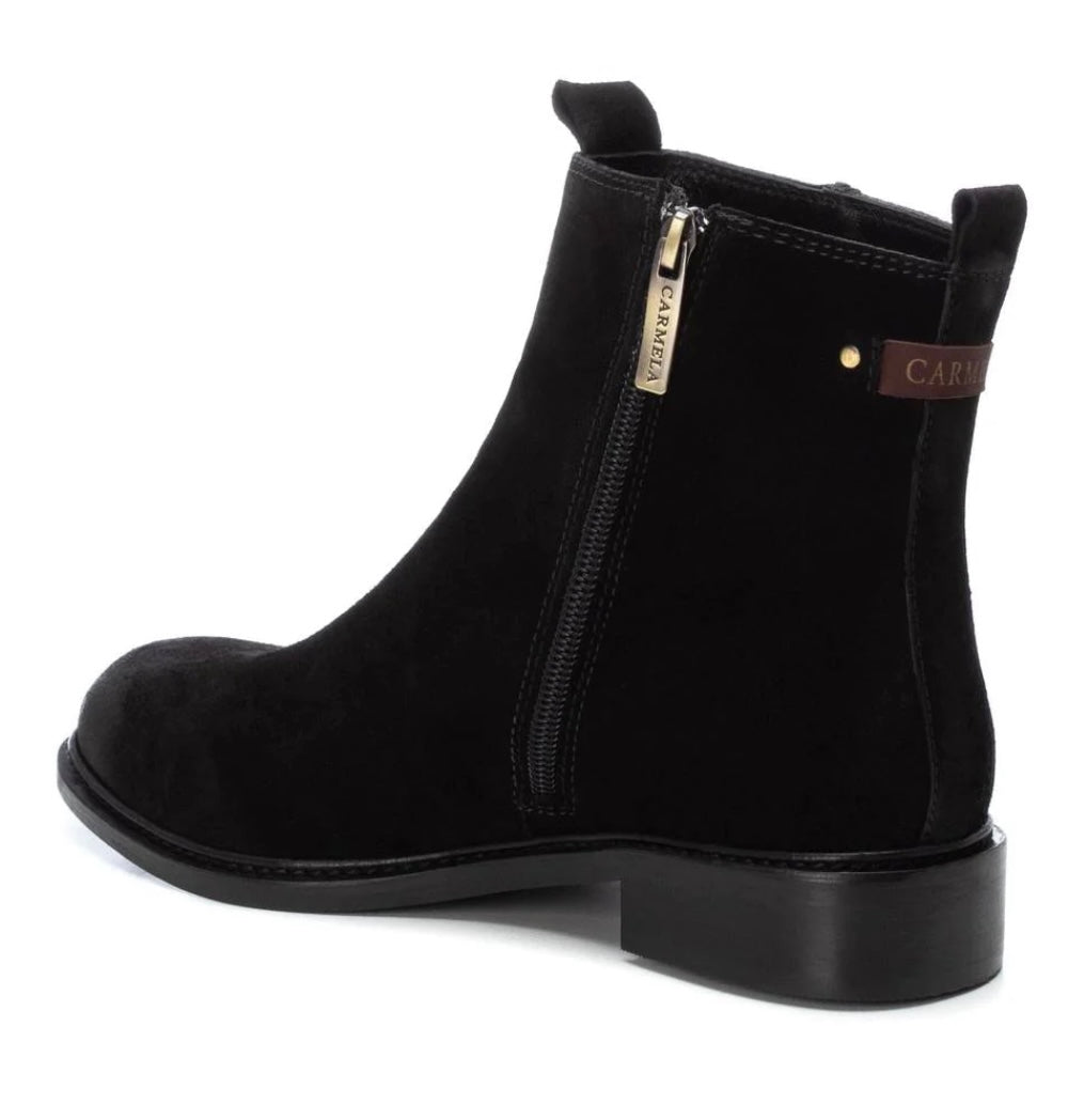 160930 BLACK SUEDE LADIES ANKLE BOOTS