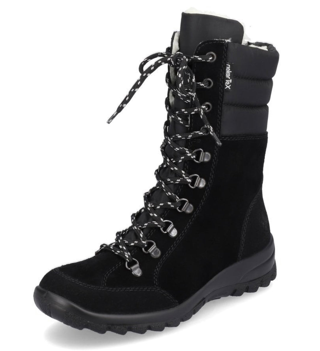 BLACK SUEDE LACE UP BOOT