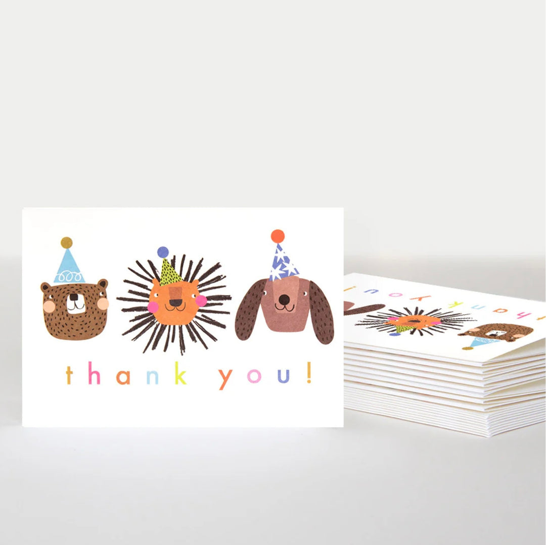PARTY ANIMALS THANK YOU CARDS PACK OF 10