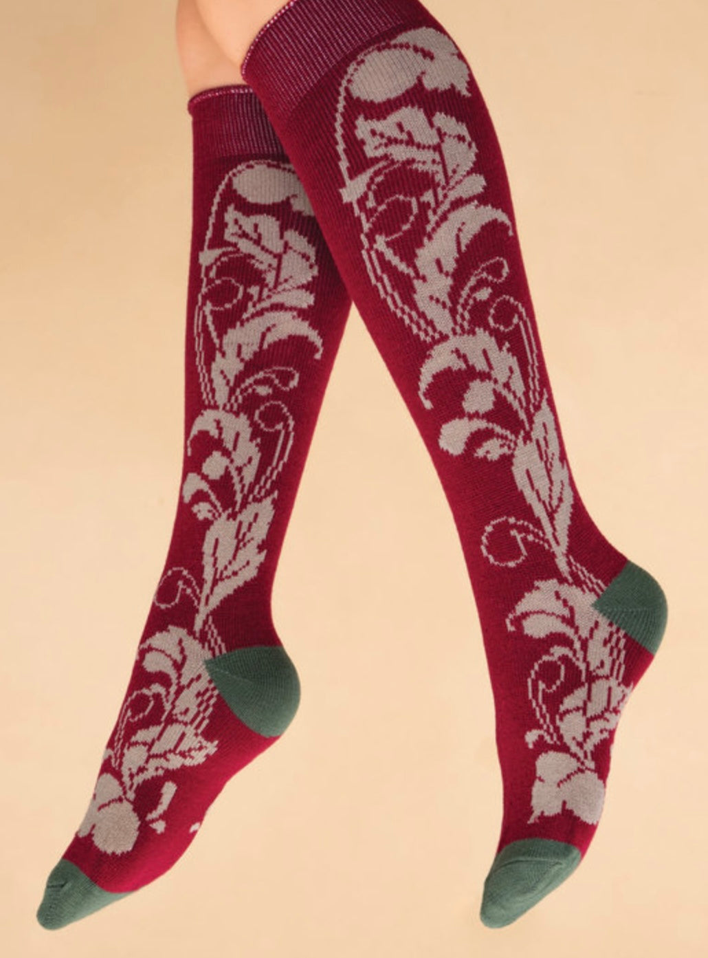 OPULENT FLORAL KNEE HIGH SOCKS