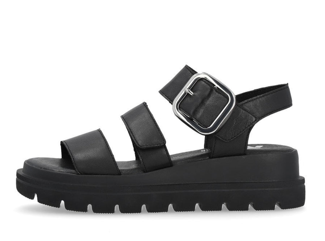 BLACK CHUNKY BLACK VELCRO SANDAL