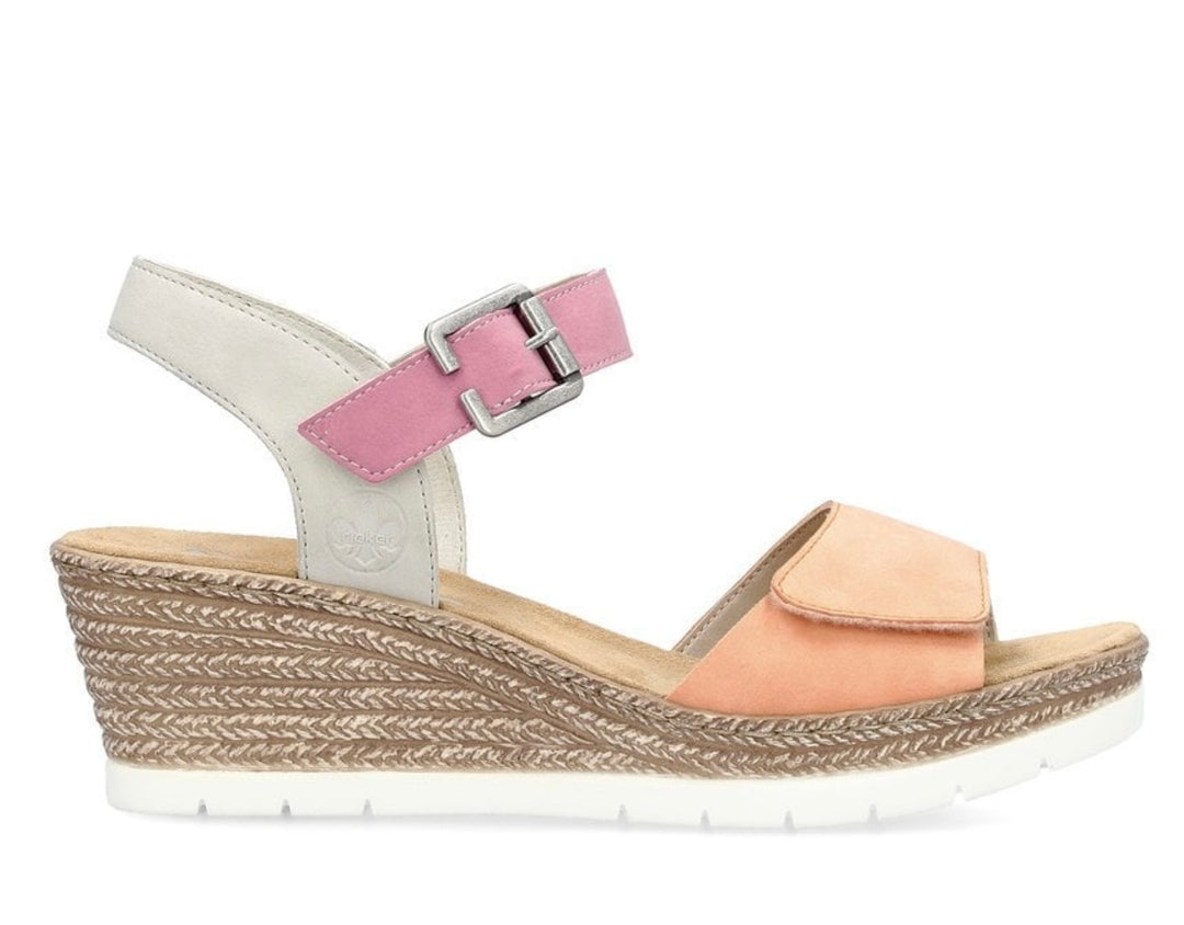 PINK & ORANGE MULTI WEDGE SANDAL