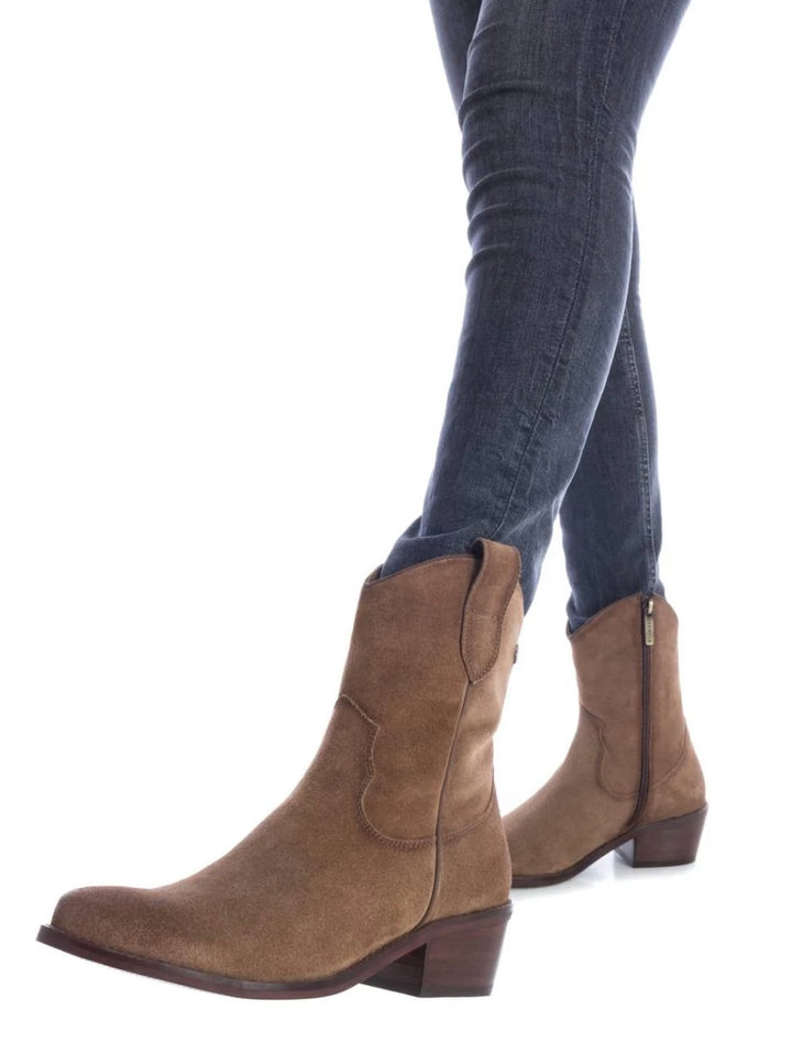 161022 TAUPE SUEDE LADIES ANKLE BOOTS