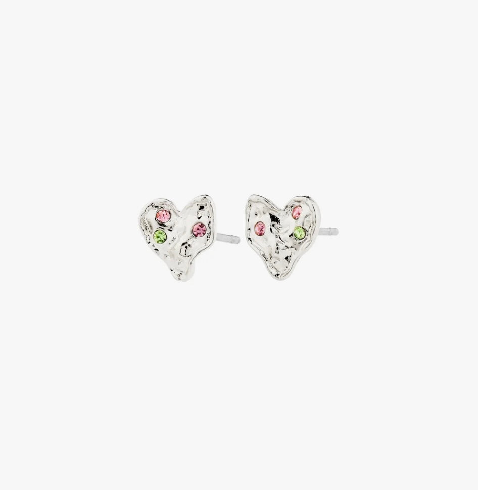 RYAN HEART SILVER PLATED EARRINGS