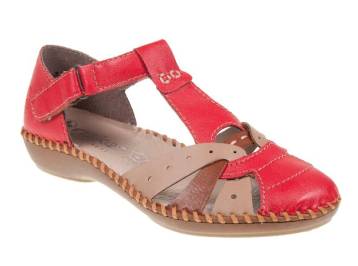 M1655-33 LADIES SHOES RED COMBINATION SEITL. ANFLECHTER