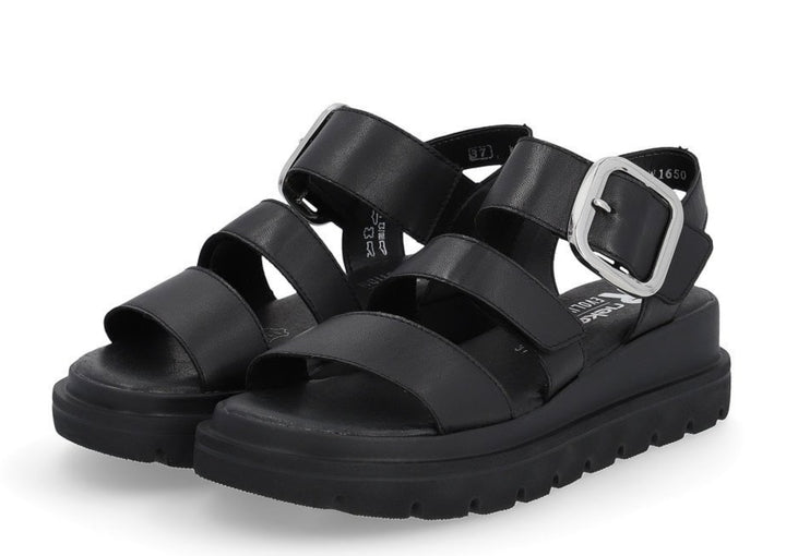 BLACK CHUNKY BLACK VELCRO SANDAL
