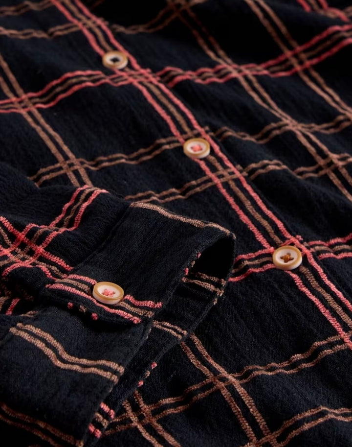 BLACK MULTI SOPHIE ORGANIC COTTON CHECK SHIRT