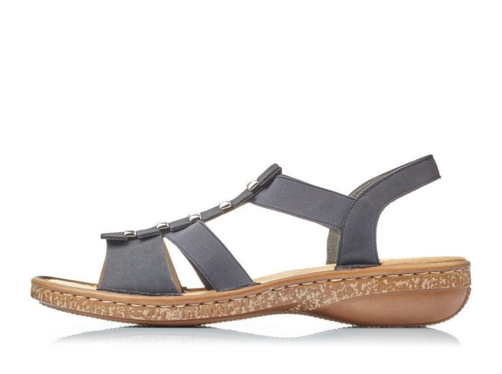 BLUE ELASTICATED SANDAL