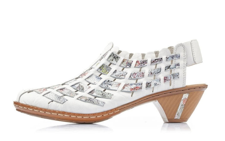 WHITE ELASTICATED WOVEN SHOE