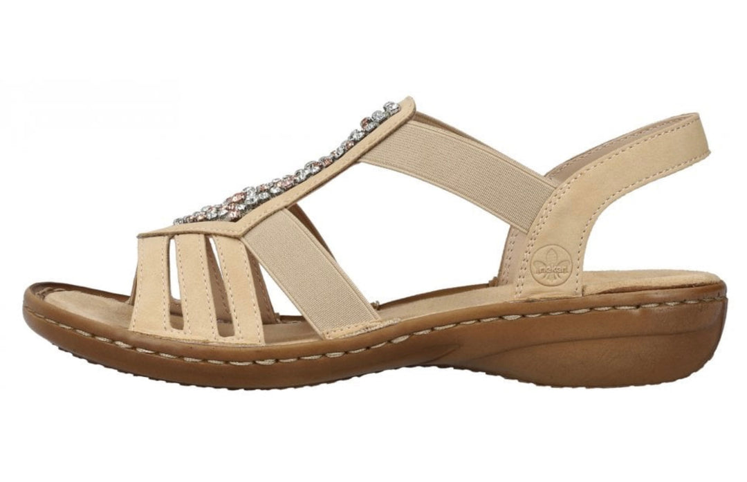 BROWN ELASTICATED SLIP SANDAL