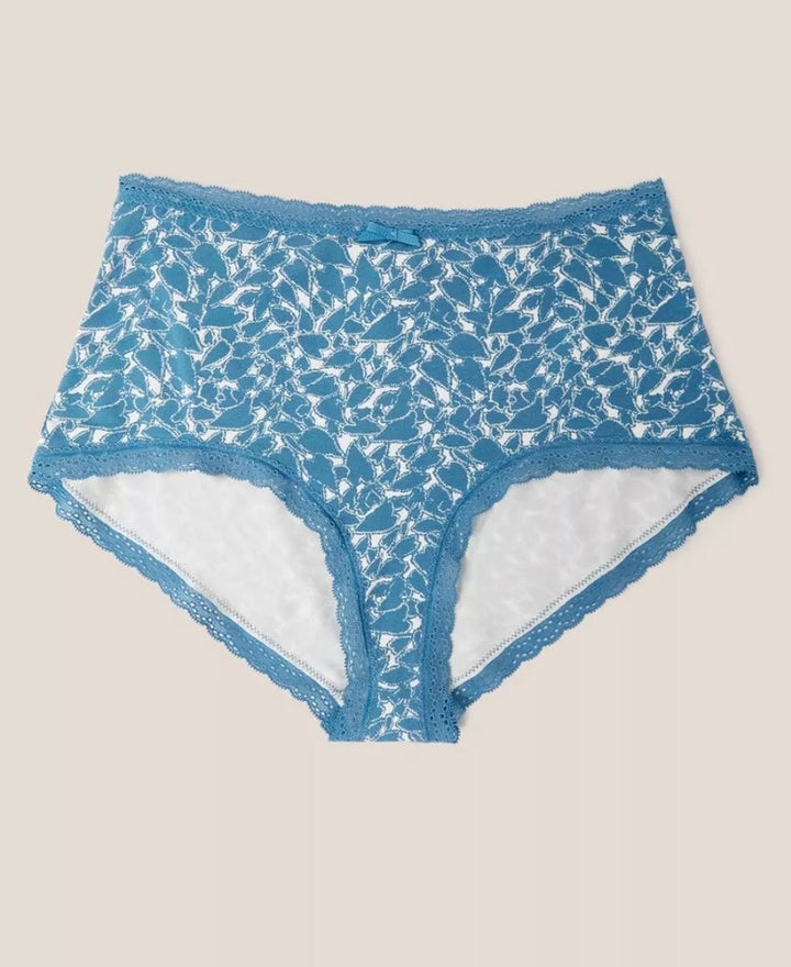 BLUE MULTI HIGH WAISTED SHORTIE