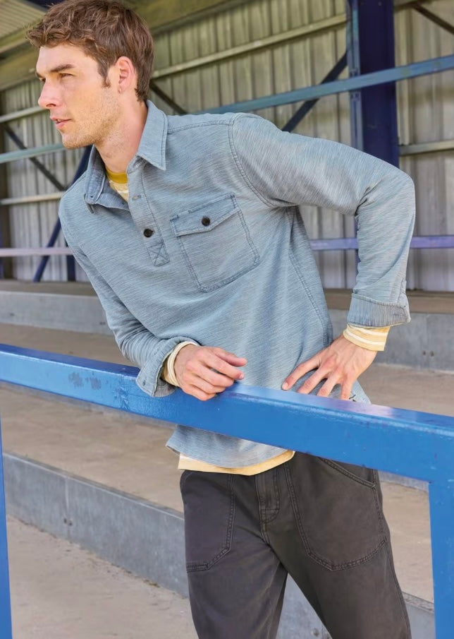 LIGHT BLUE FENTON SLUB POP OVER TOP