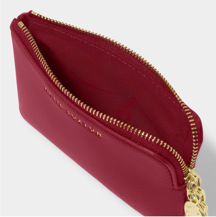 TILLY KEYCHAIN PURSE IN GARNET RED