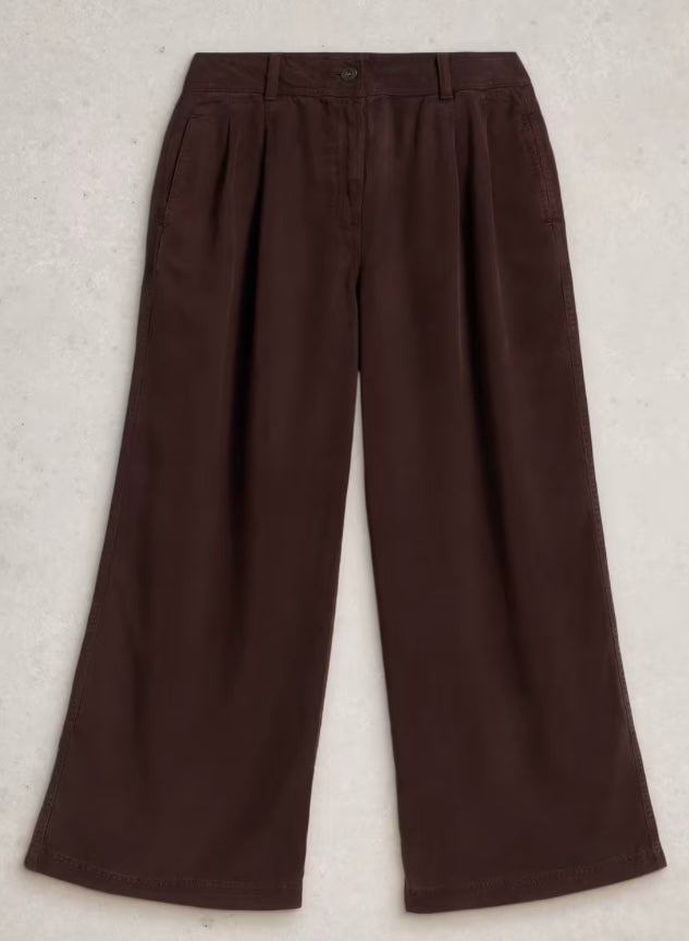 DARK BROWN SASHA WIDE LEG TROUSER