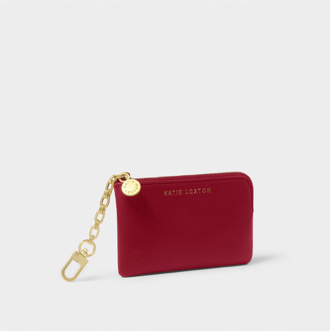 TILLY KEYCHAIN PURSE IN GARNET RED