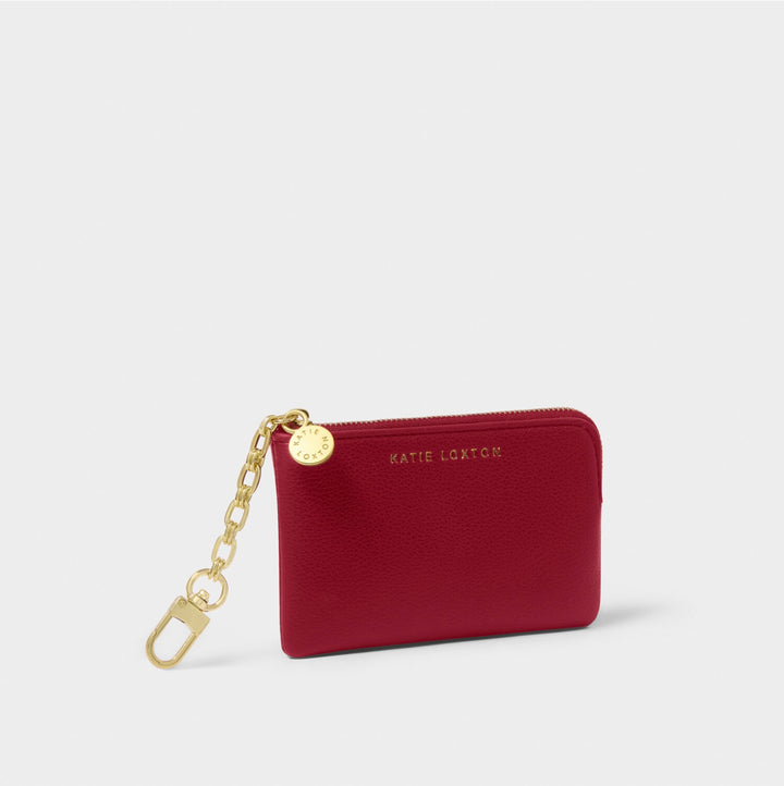 TILLY KEYCHAIN PURSE IN GARNET RED