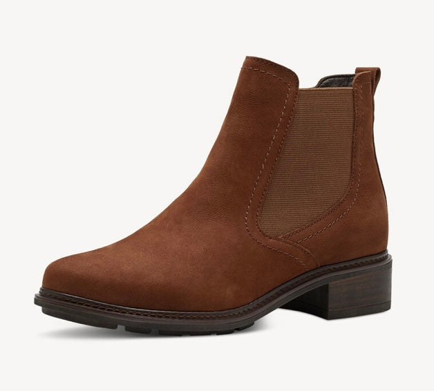 MAROON TAN LEATHER CHELSEA BOOT
