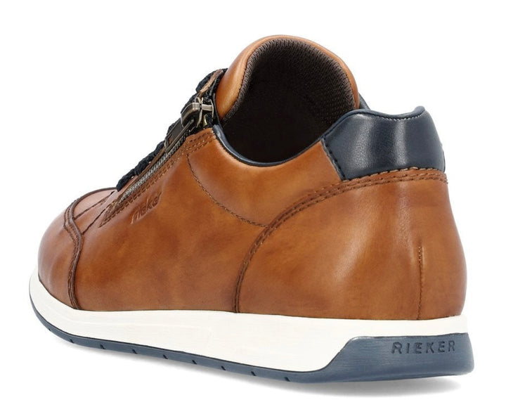 MENS BROWN ZIP DETAIL TRAINER SHOE