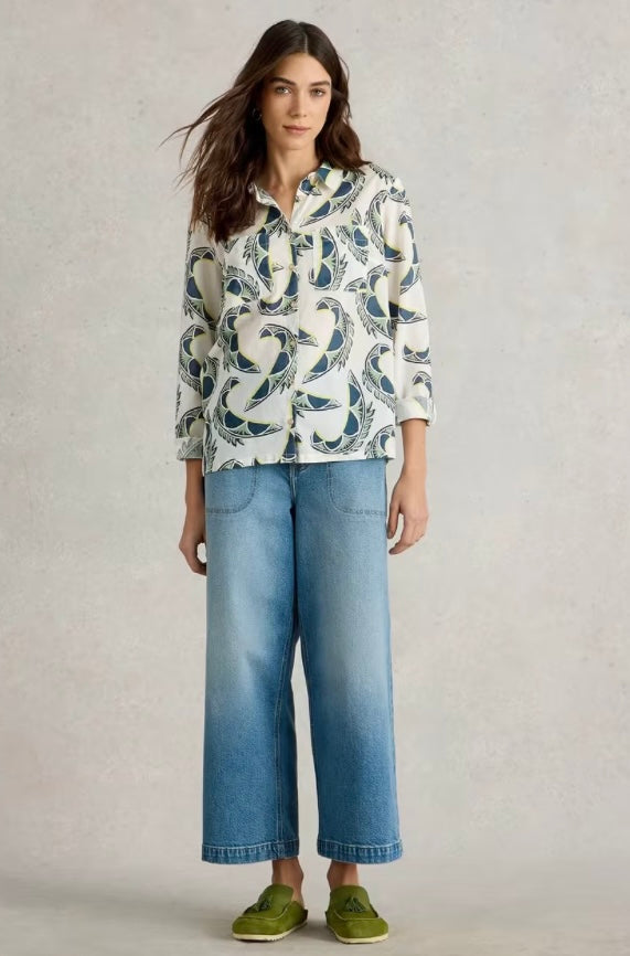IVORY PRINT SOPHIE ORGANIC COTTON SHIRT