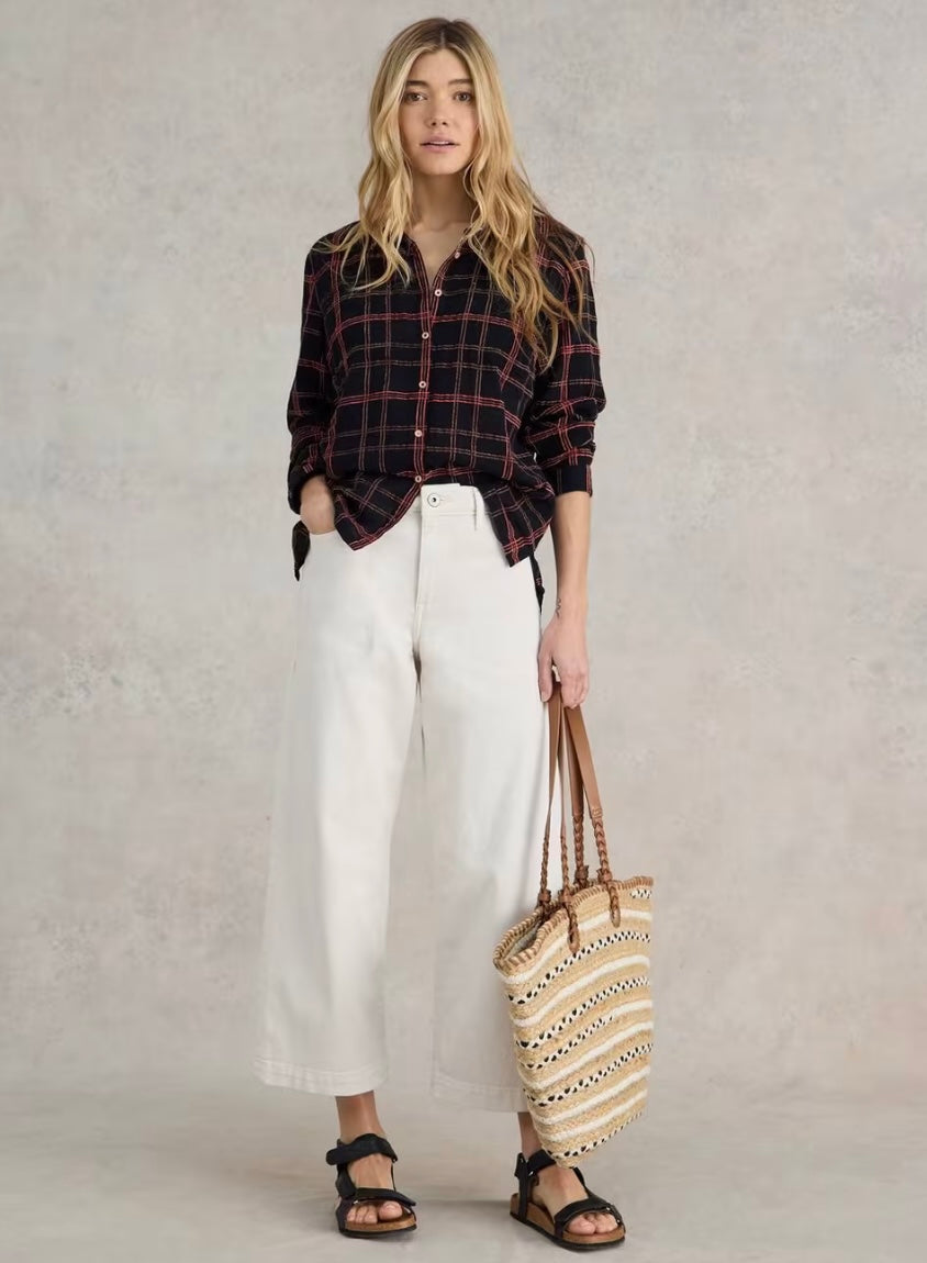 BLACK MULTI SOPHIE ORGANIC COTTON CHECK SHIRT