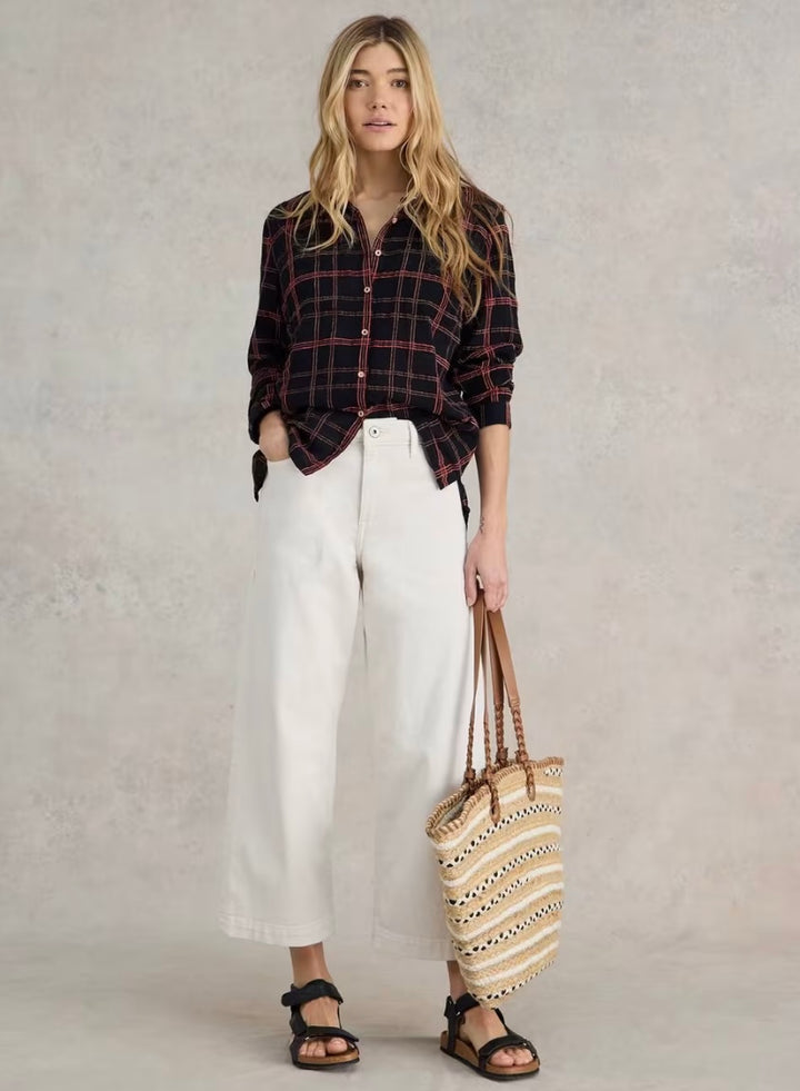 BLACK MULTI SOPHIE ORGANIC COTTON CHECK SHIRT