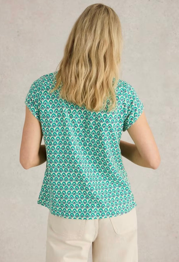 GREEN PRINT RAE ORGANIC COTTON TOP