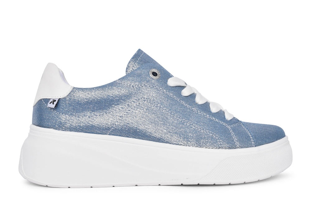 W2302-14 LADIES SHOES BLUE GESTROBELT
