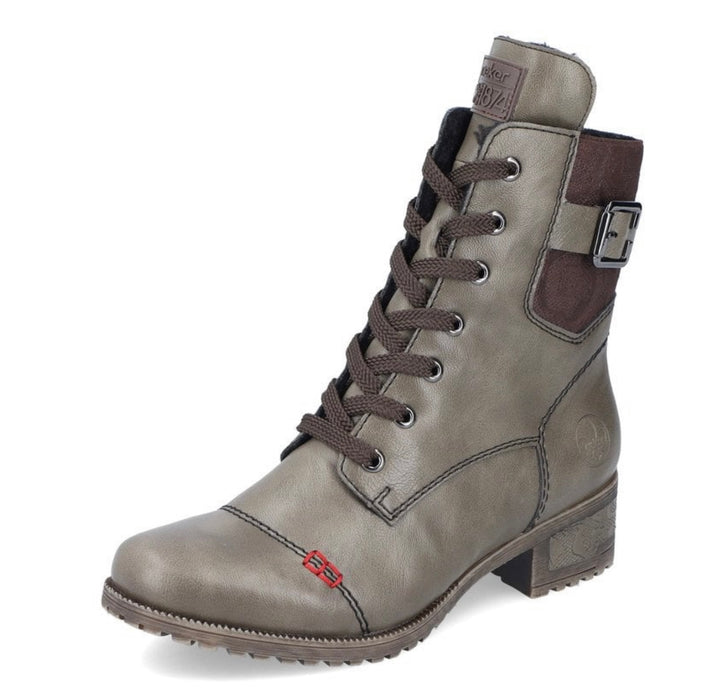 GREEN FLEECE LINING LACE UP BOOT