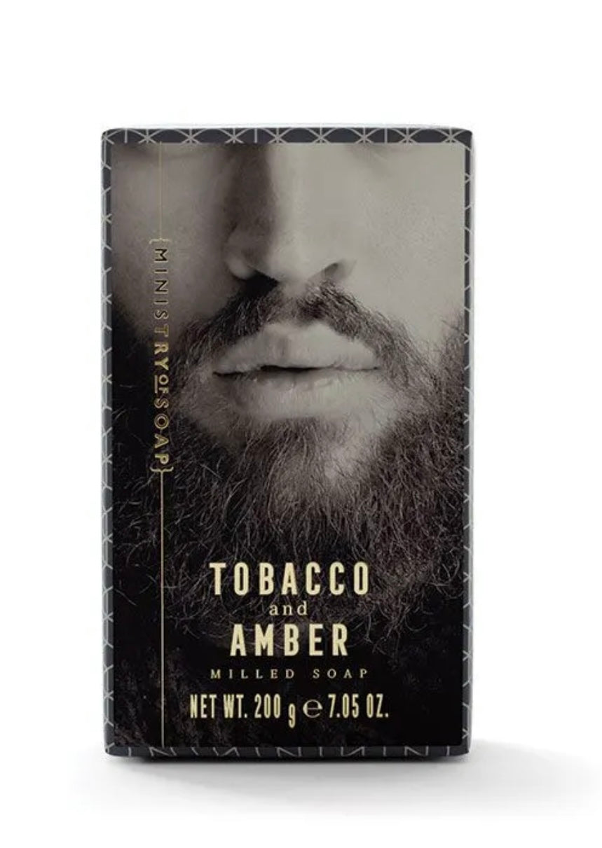 TOBACCO AND AMBER MILLED SOAP