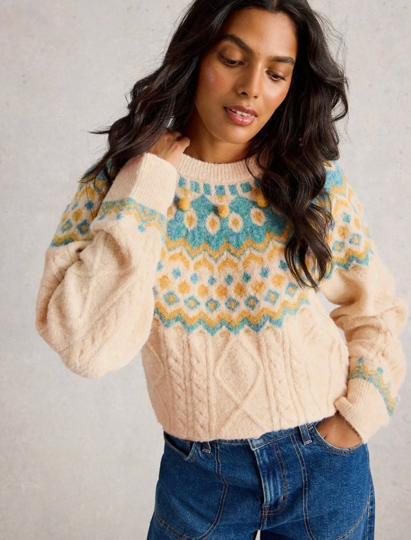 IVORY MULTI IZZY FAIRISLE JUMPER