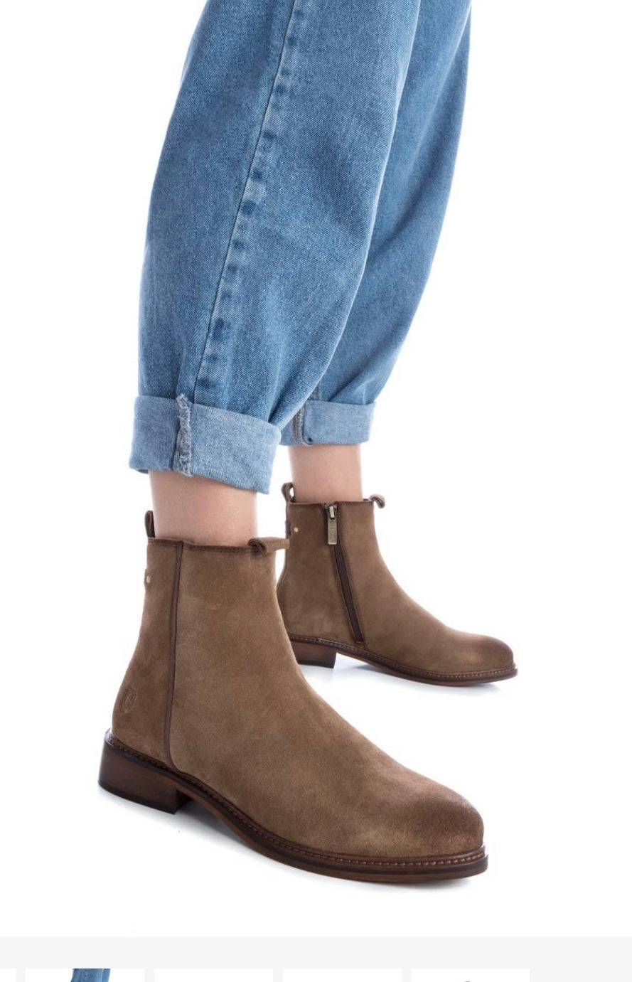 160930 TAUPE SUEDE LADIES ANKLE BOOTS