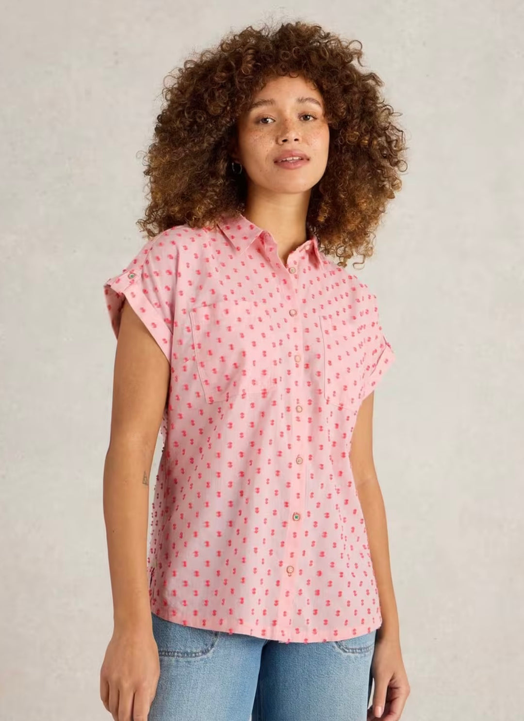 PINK MULTI ELLIE ORGANIC COTTON SHIRT