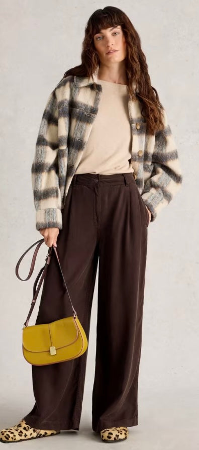 DARK BROWN SASHA WIDE LEG TROUSER