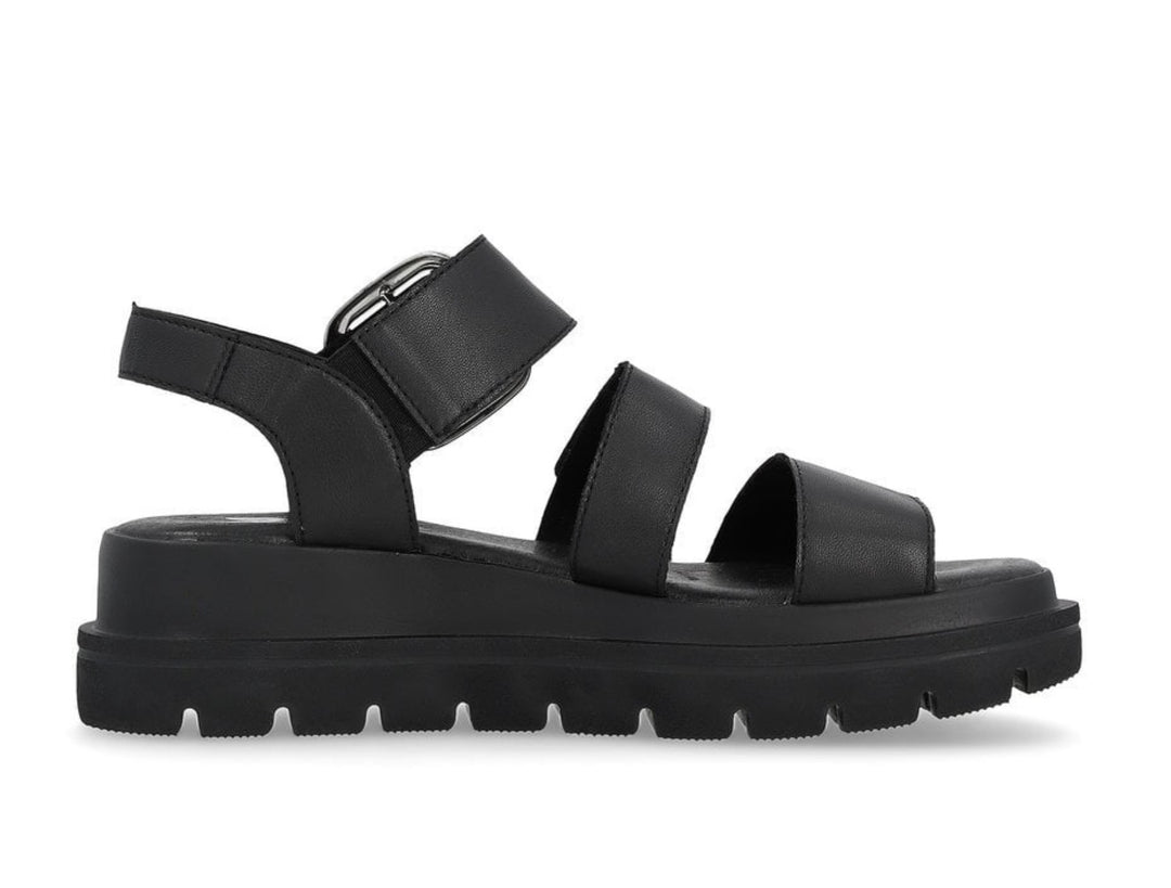 BLACK CHUNKY BLACK VELCRO SANDAL