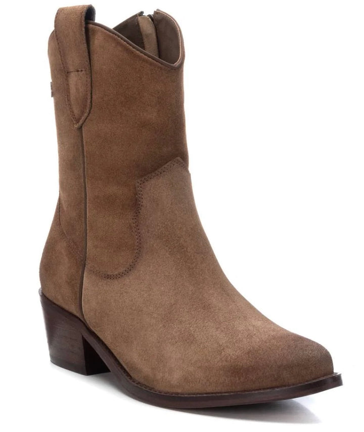 161022 TAUPE SUEDE LADIES ANKLE BOOTS